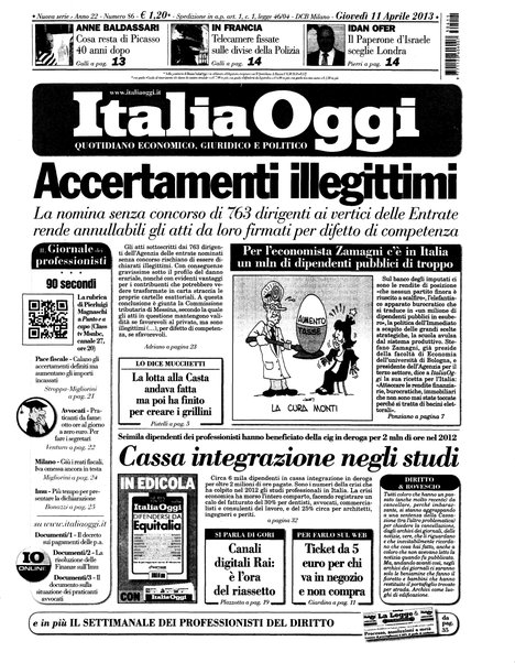 Italia oggi : quotidiano di economia finanza e politica